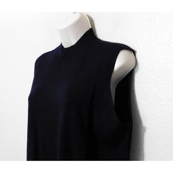 Worthington Mock Neck Sweater Womens XL Black Sleeveless Soft Knit New - Picture 2 of 6